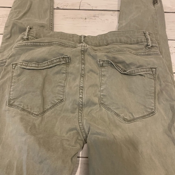 Zara jeans green size US 4 XS zippers skinny - Picture 7 of 9